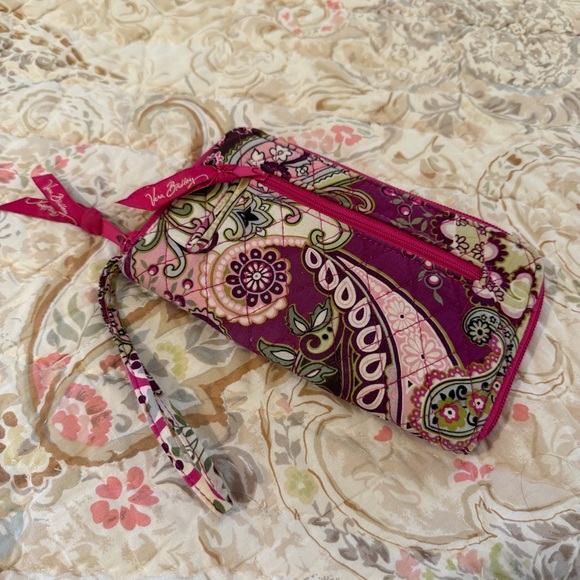 Vera Bradley Handbags - Vera Bradley Full Zip Wallet “Very Berry Paisley” Wristlet